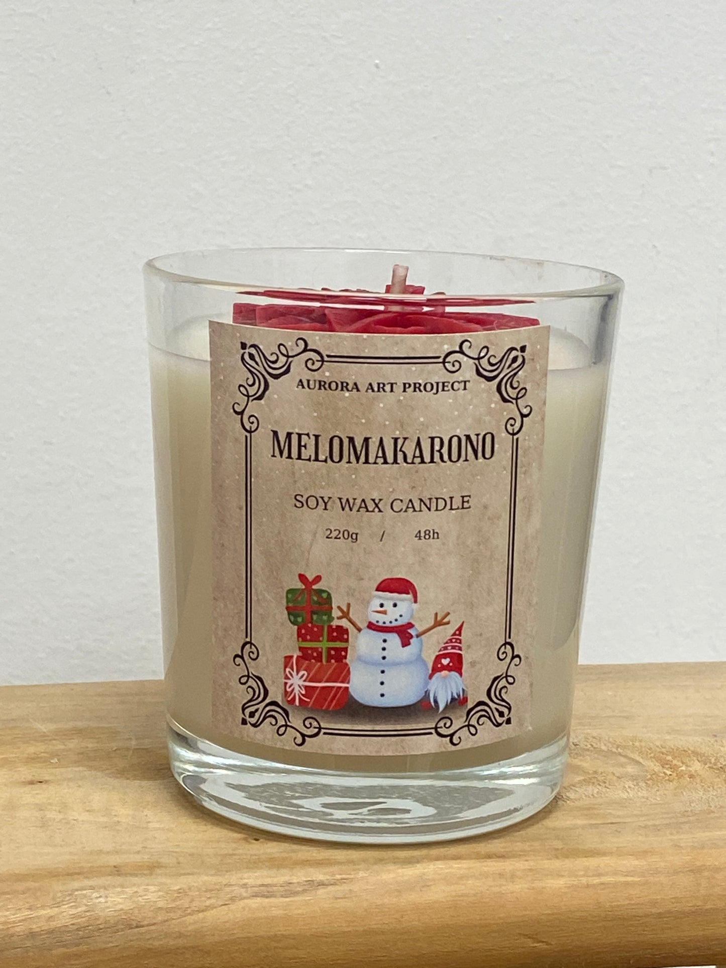 Κερί Σόγιας σε βαζάκι με άρωμα Mελομακάρονο